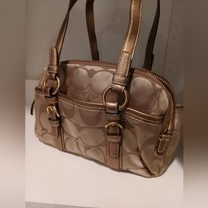 Vintage coach canvas hand bag